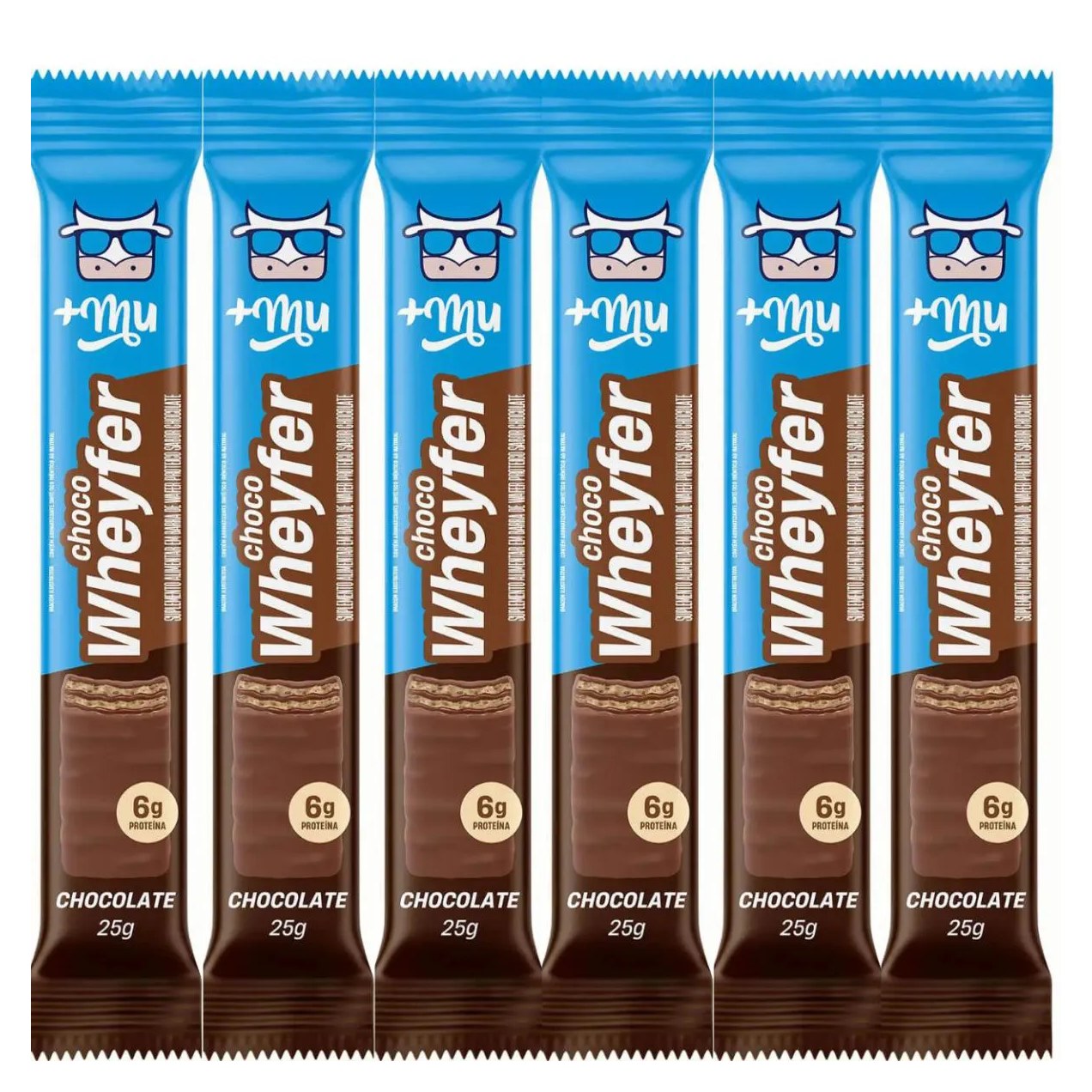 Kit 6 Choco Wheyfer Chocolate Crocante 6G de Proteina 25G +Mu