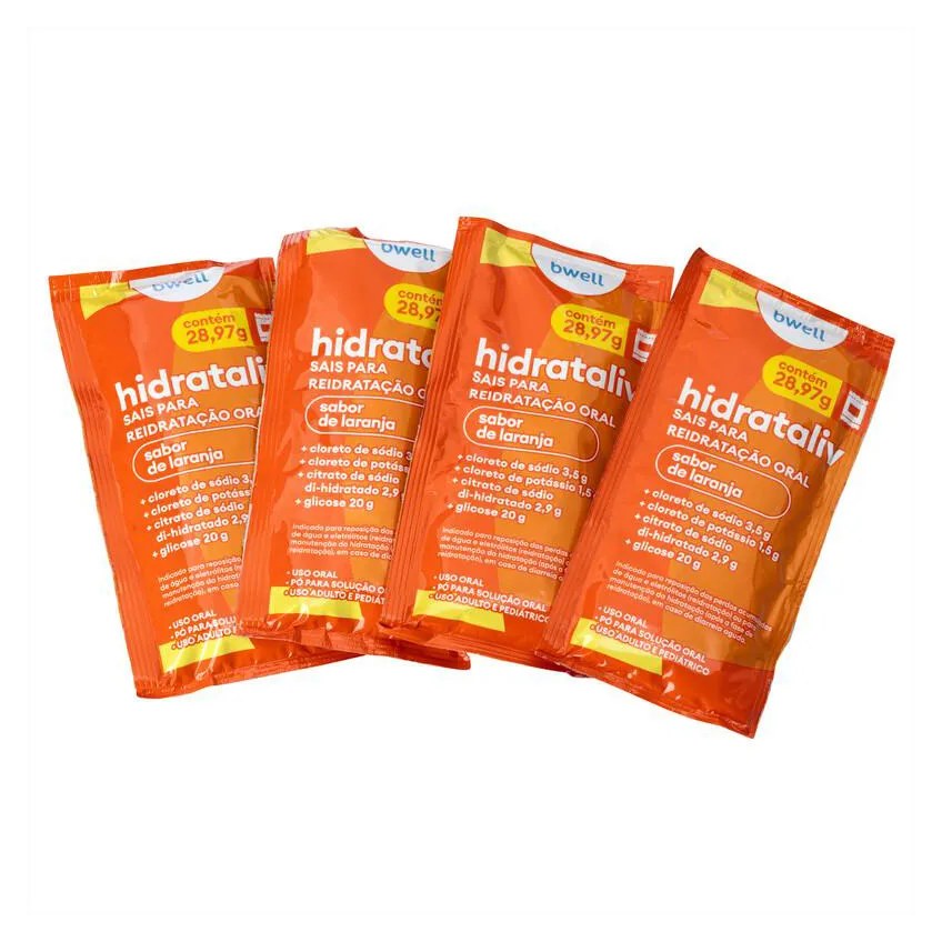 Sais para Reidratação bwell Hidrataliv Laranja 4 envelopes