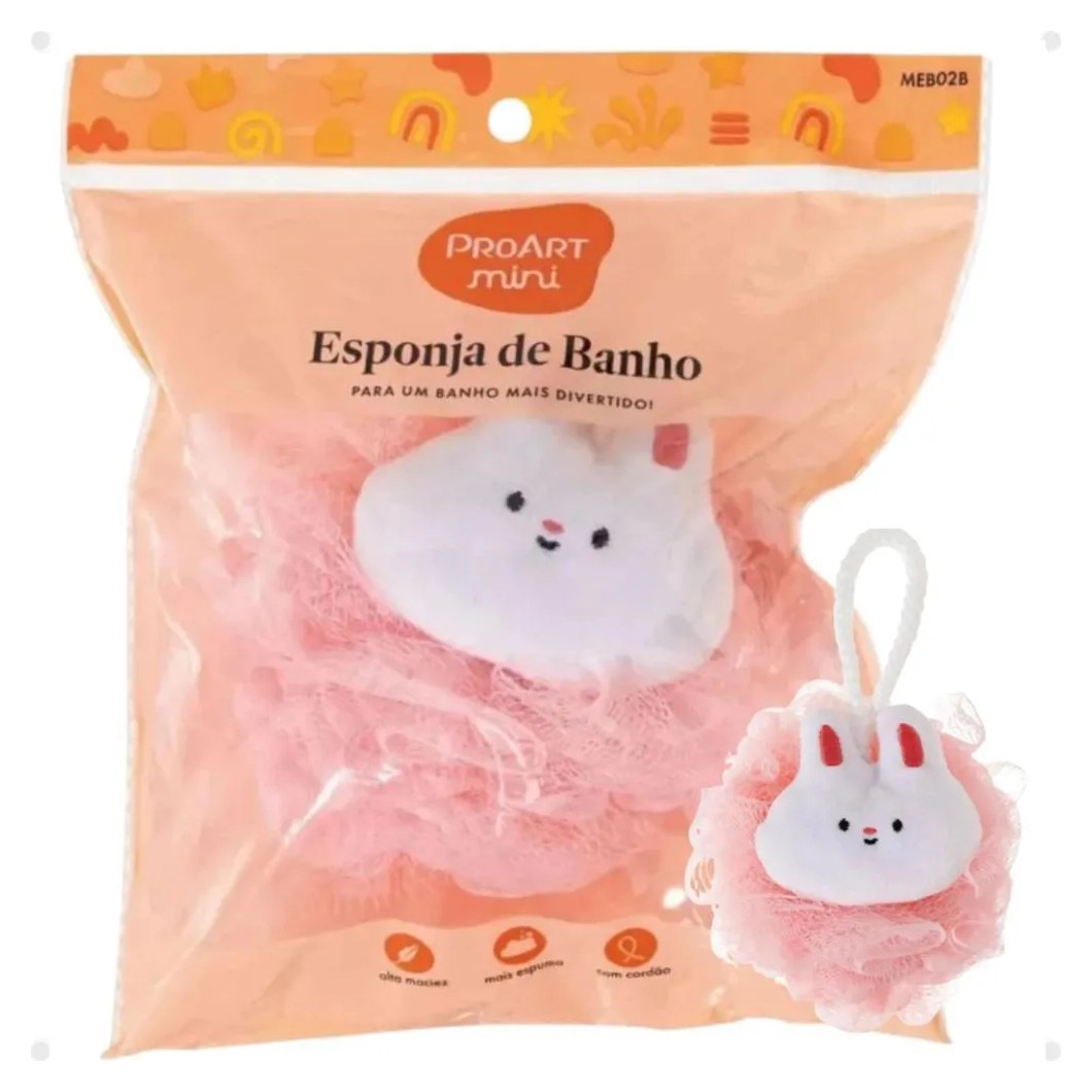 Esponja de Banho Infantil Proart Mini Coelho Meb02B