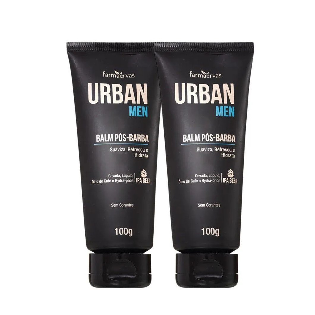 Kit 2 Balm Pós Barba Loção Creme Hidratante Facial Ipa Beer 100G Urban Men Farmaervas