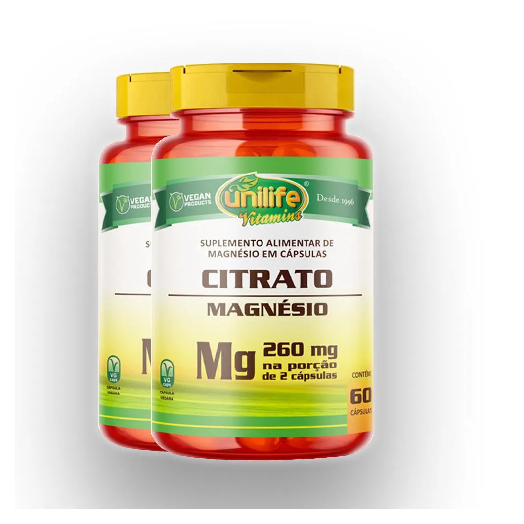Kit 2 Magnésio Citrato Unilife 350Mg 60 Cápsulas