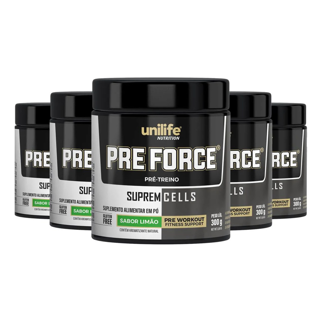 Kit 5 Pre Force Limão 300G Unilife