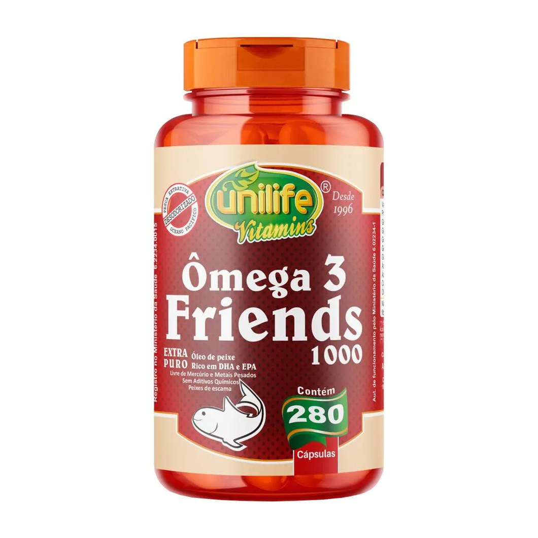 Ômega 3 Friends 1200Mg Óleo de Peixe 280 Cápsulas Unilife