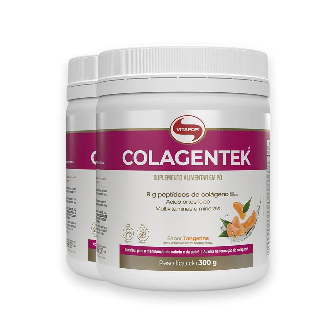 Kit 2 Colagentek Vitafor 300G Tangerina