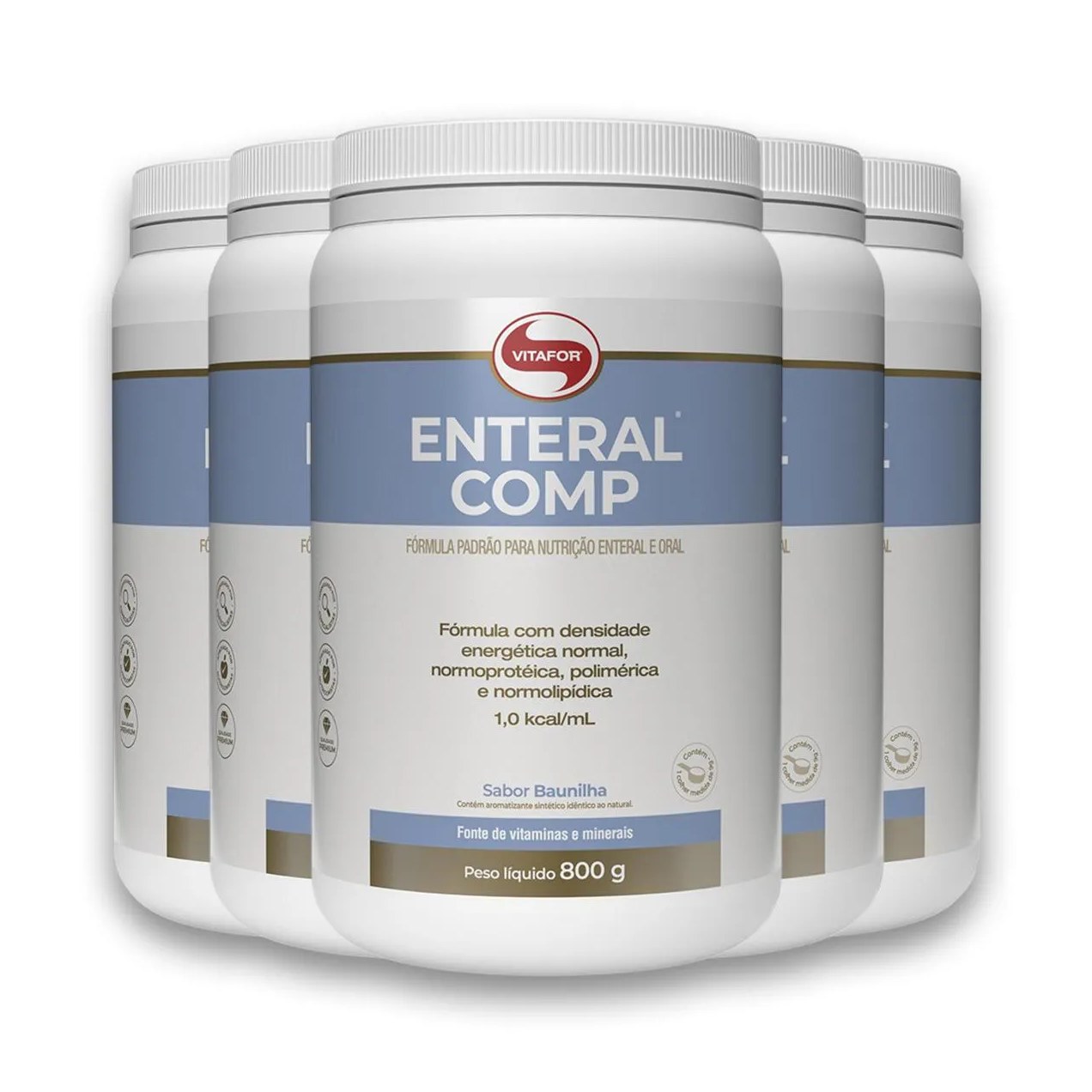 Kit 5 Enteral Completo Vitafor 800G Baunilha