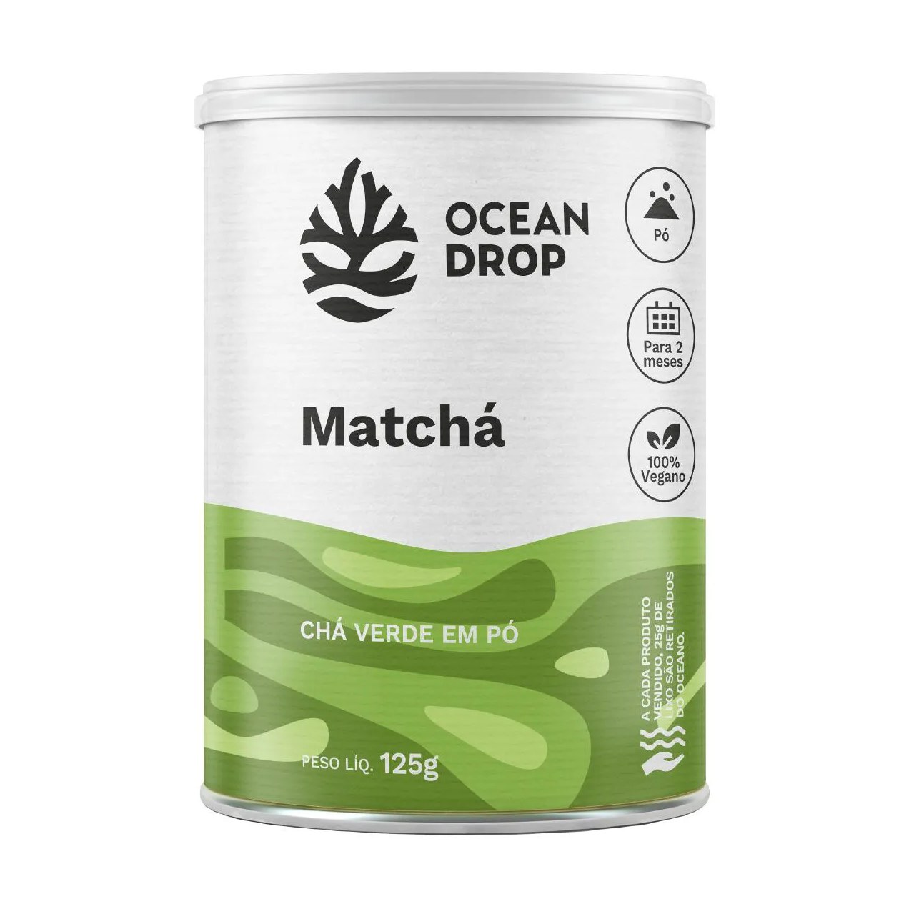Matchá em Pó Chá Verde Ocean Drop Vegano 125G