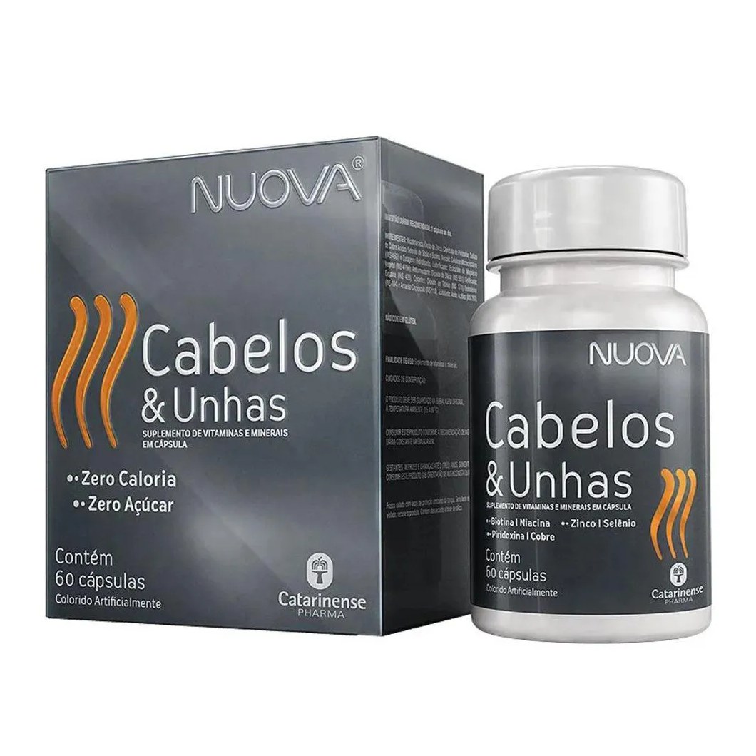 Nuova Cabelos e Unhas Biotina Catarinense 60 Cápsulas
