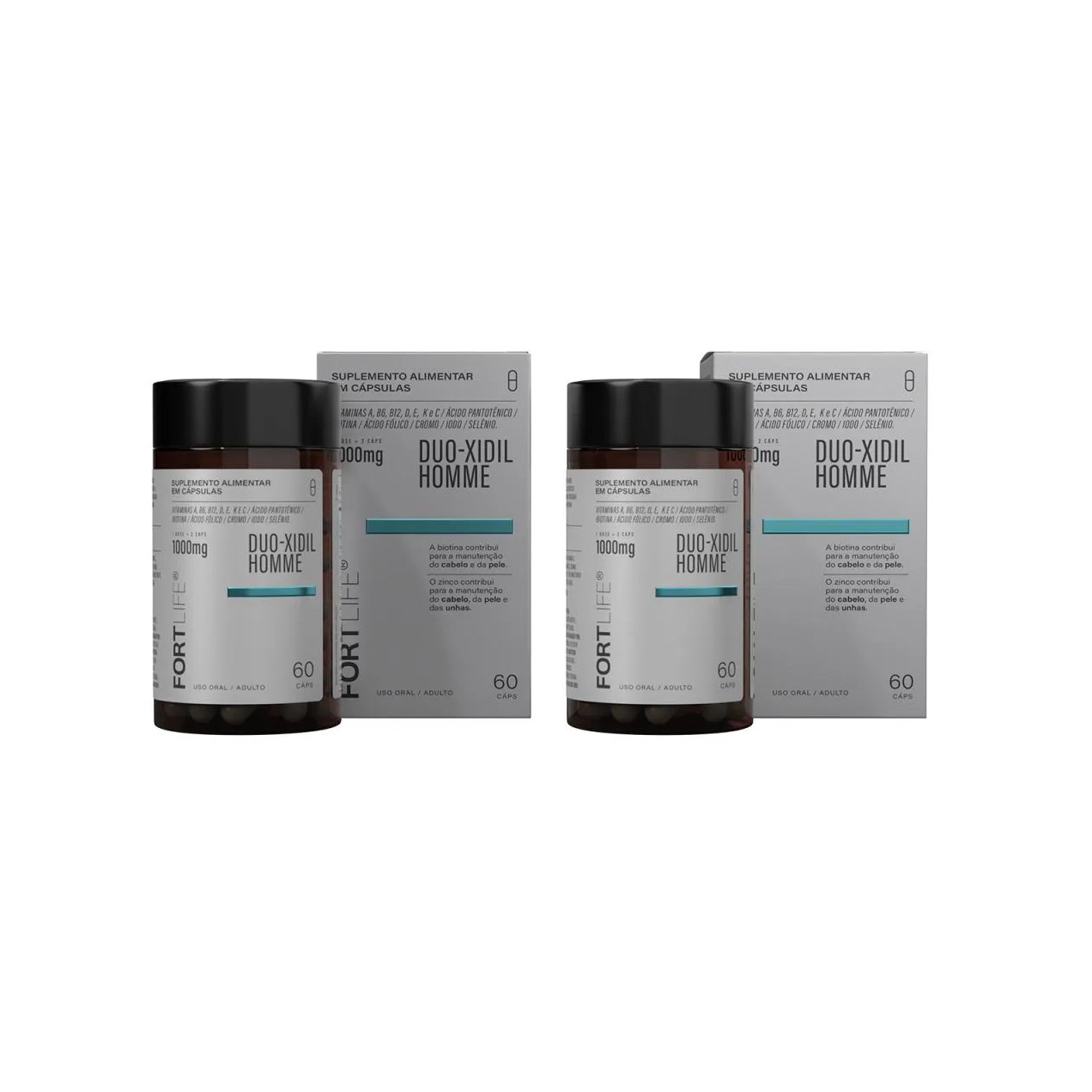 Kit 2 Und Duo-Xidil Homme 1000Mg 60 Cápsulas Fortlife