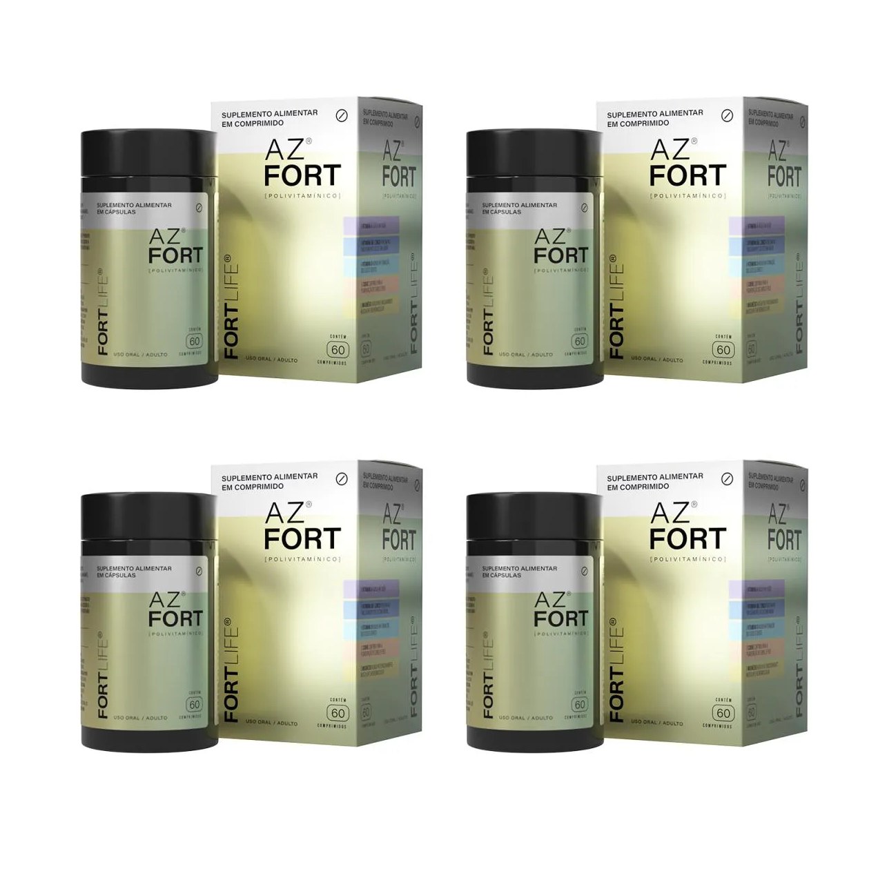 Kit 4 Az Fort Polivitamínico 60 Comprimidos Fortlife