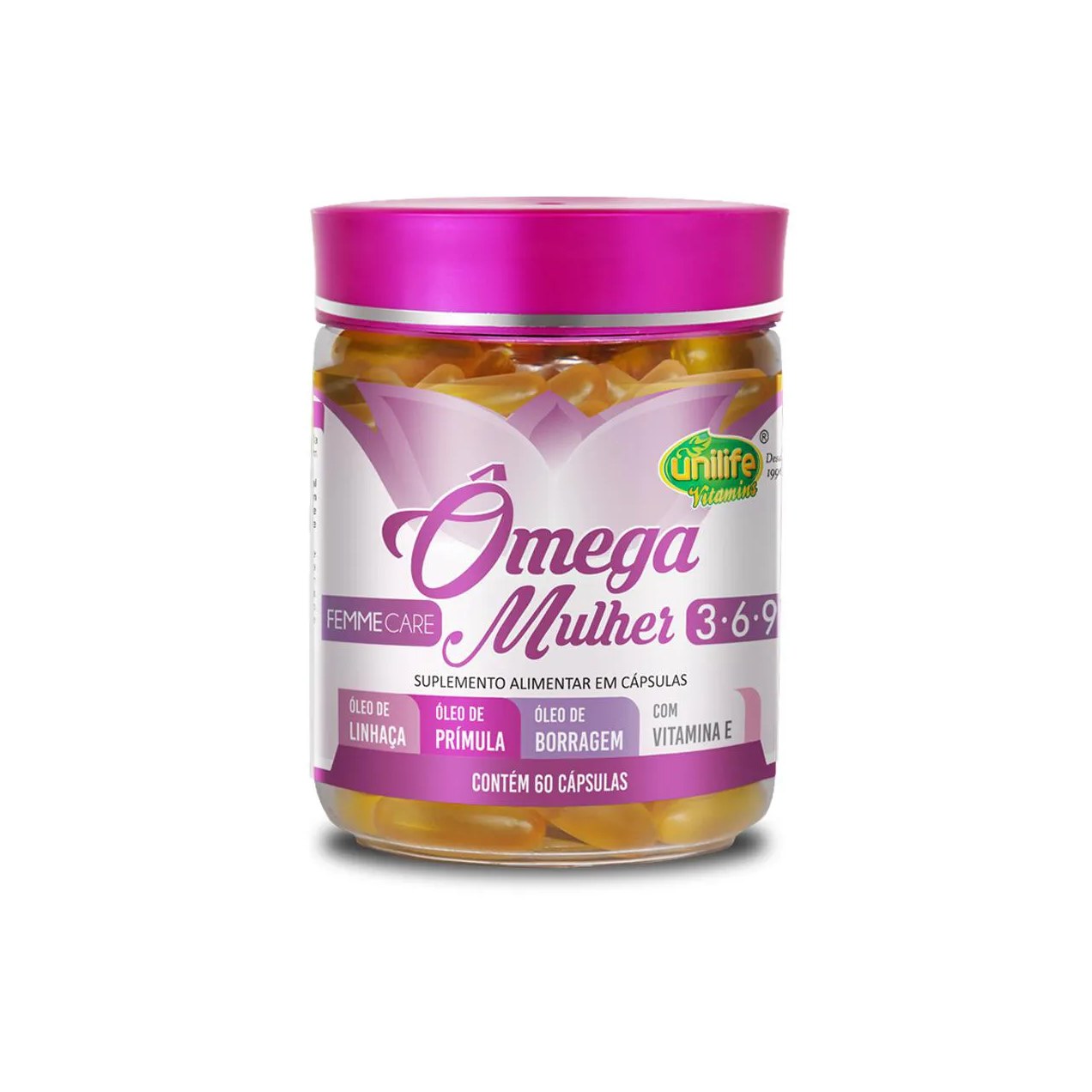 Ômega 3,6 e 9 Mulher 1000Mg Unilife 60 Cápsulas