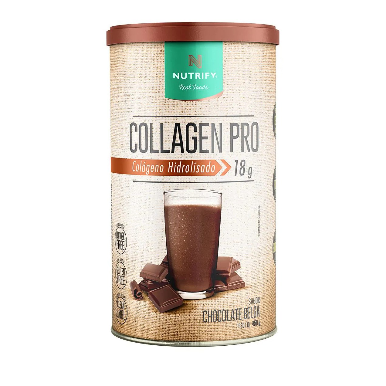 Collagen Pro Colágeno Hidrolisado Chocolate Belga Nutrify 450G