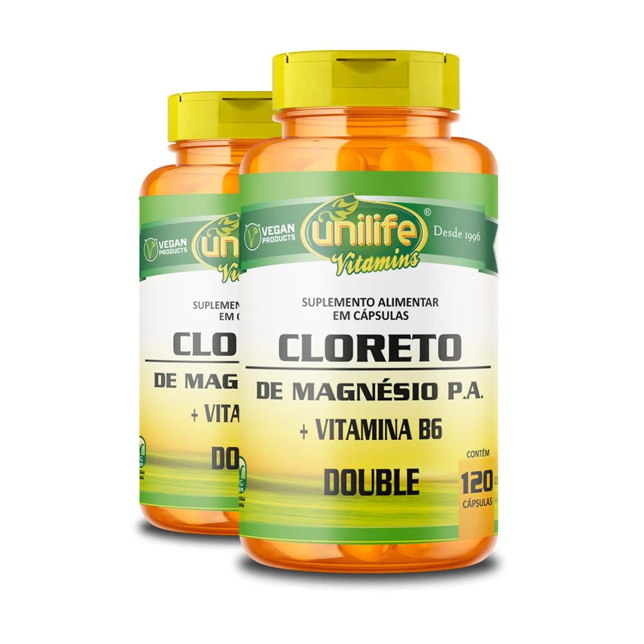 Kit 2 Cloreto de Magnésio P.a. 810Mg Unilife 120 Cápsulas