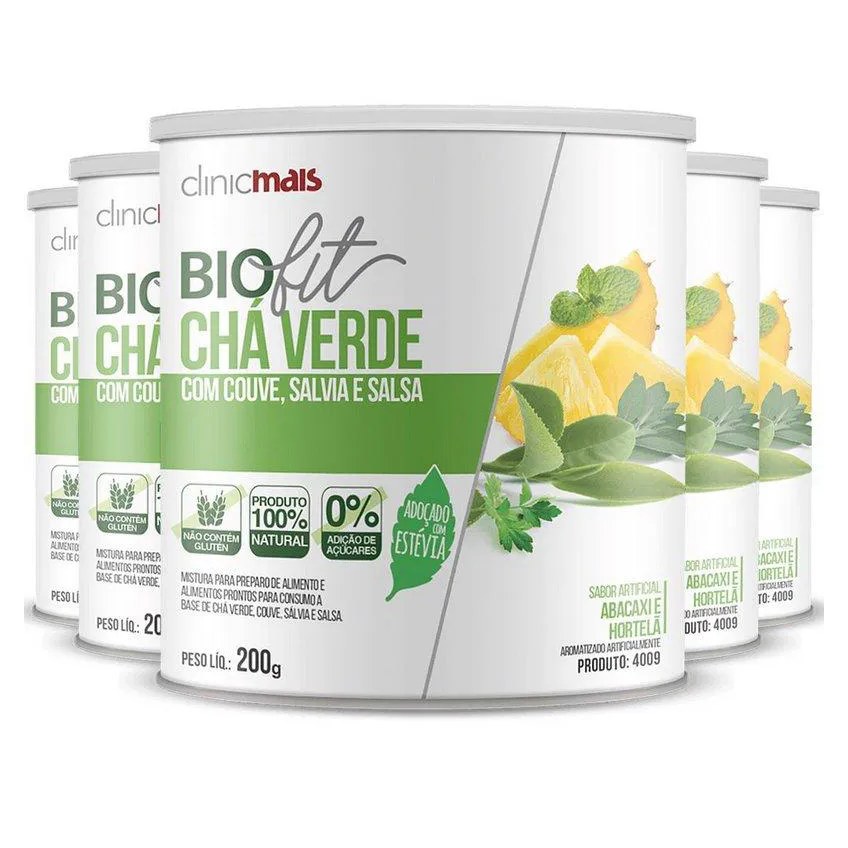 Kit 5 Biofit Sabor Abacaxi e Hortelã Clinicmais 200G