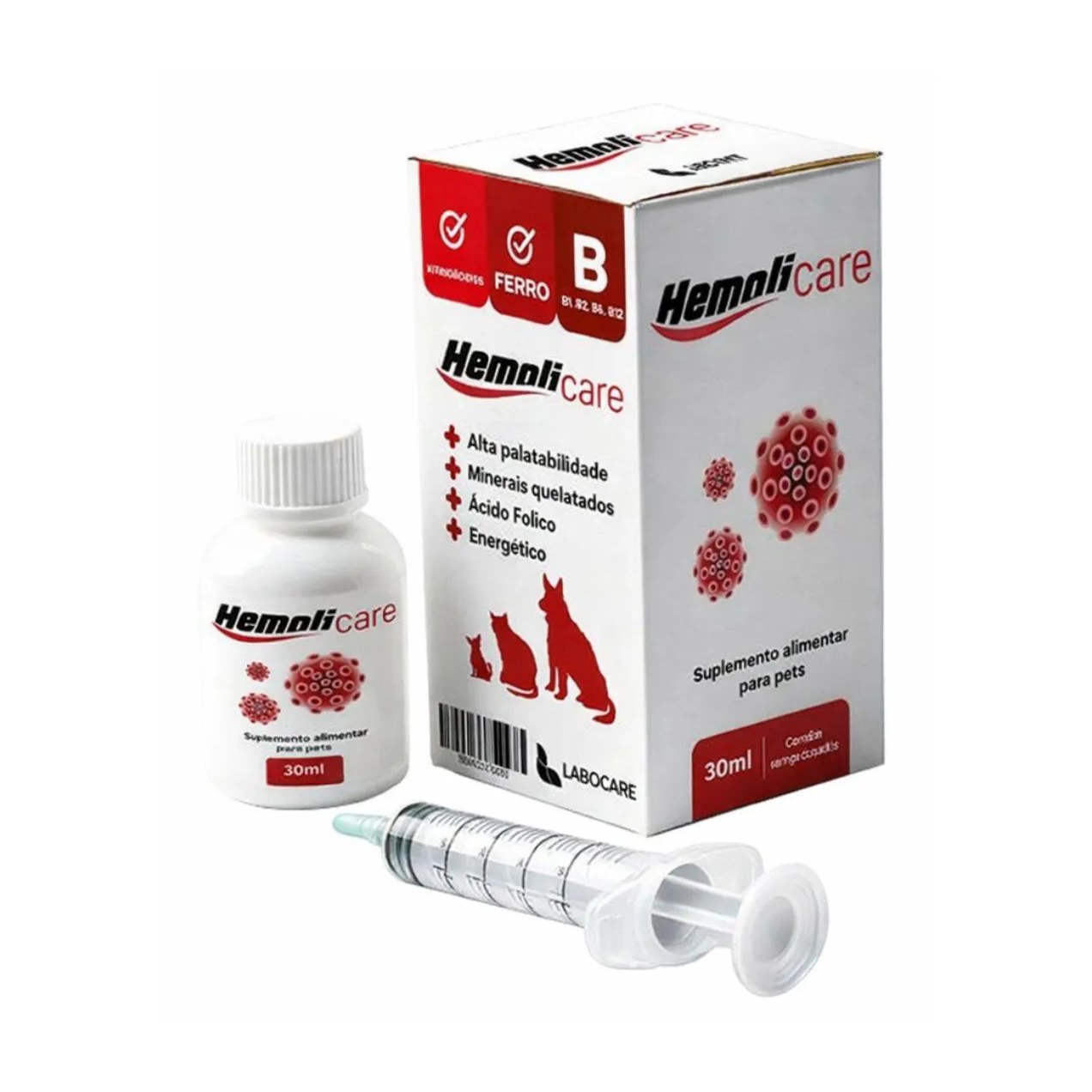 Hemoli Care Multivitamínicos, Suplemento Alimentar para Cães e Gatos - 30Ml