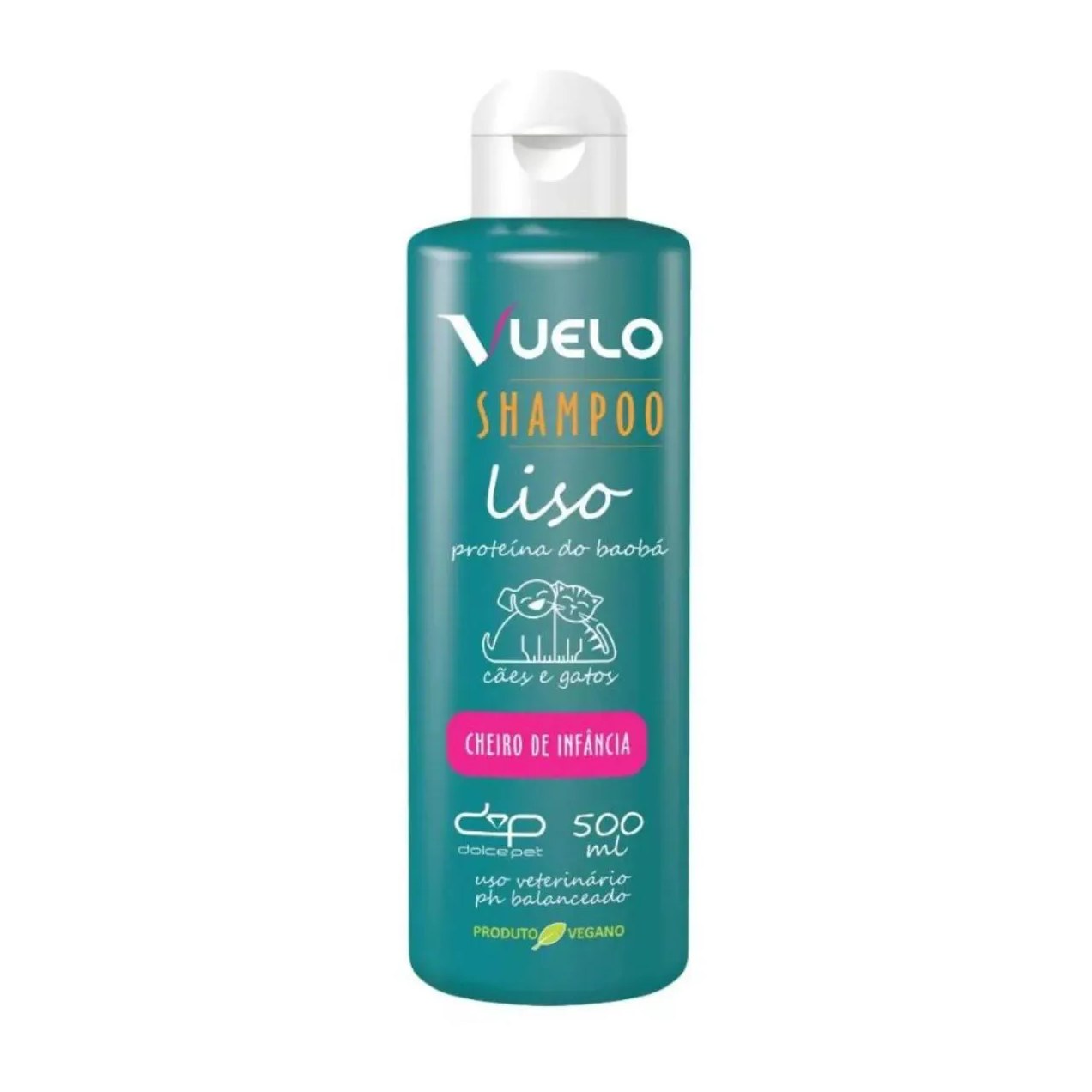 Shampoo Liso Cheiro de Infância Vuelo para Cães e Gatos 500Ml
