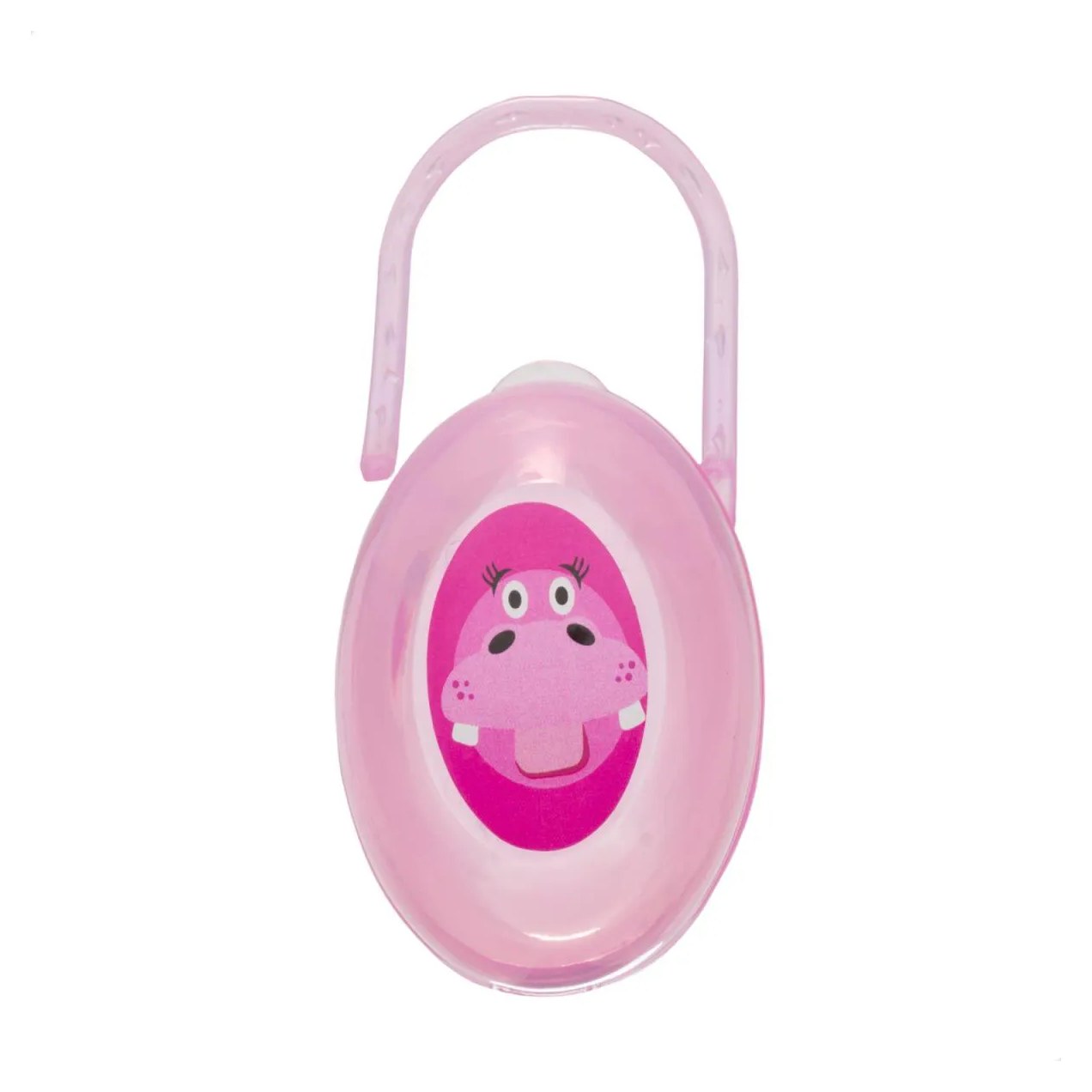 Porta Chupeta Rosa Hipopótamo Livre de Bpa - Ninet