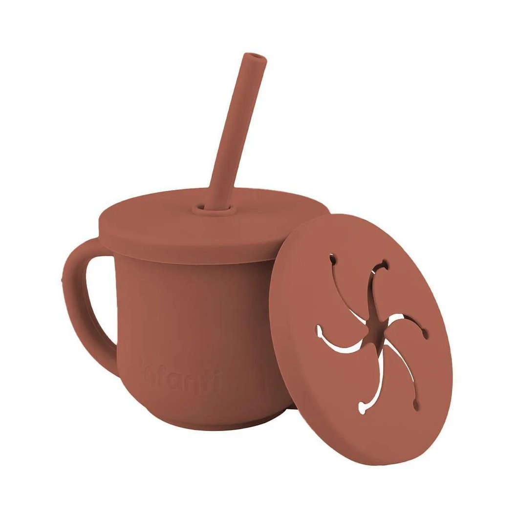 Copo de Silicone 2 em 1 Piccolo Terracota - Infanti