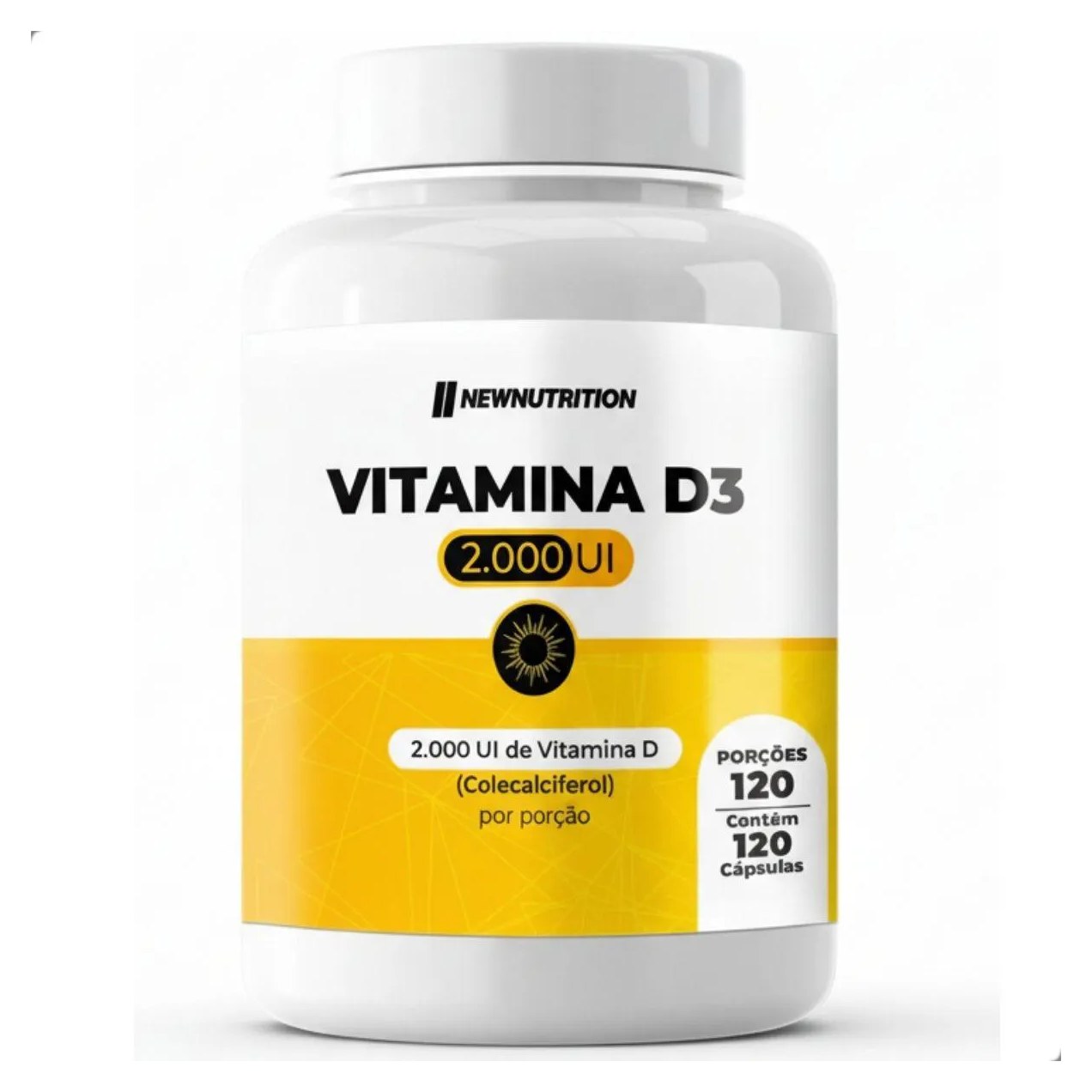 Vitamina D3 2000Ui 120 Capsulas New Nutrition Natural