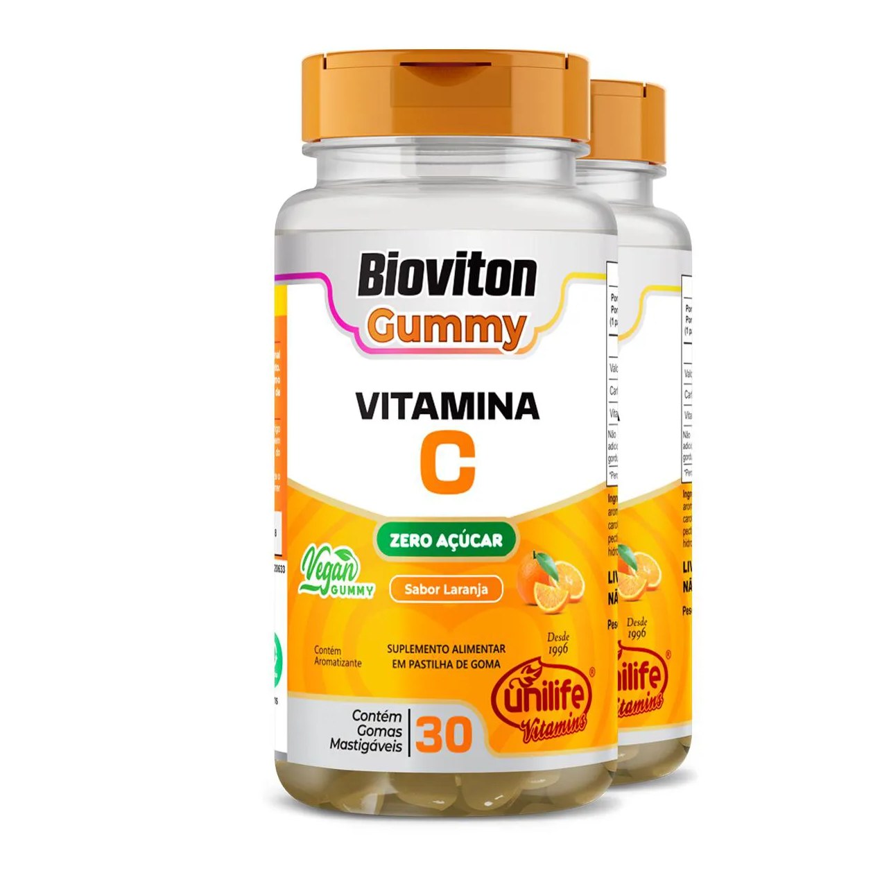 Kit 2 Gummy Vitamina C Laranja Unilife 30 Gomas