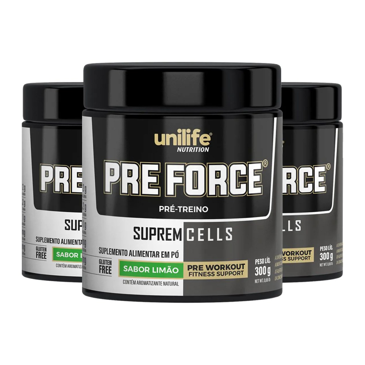 Kit 3 Pre Force Limão 300G Unilife