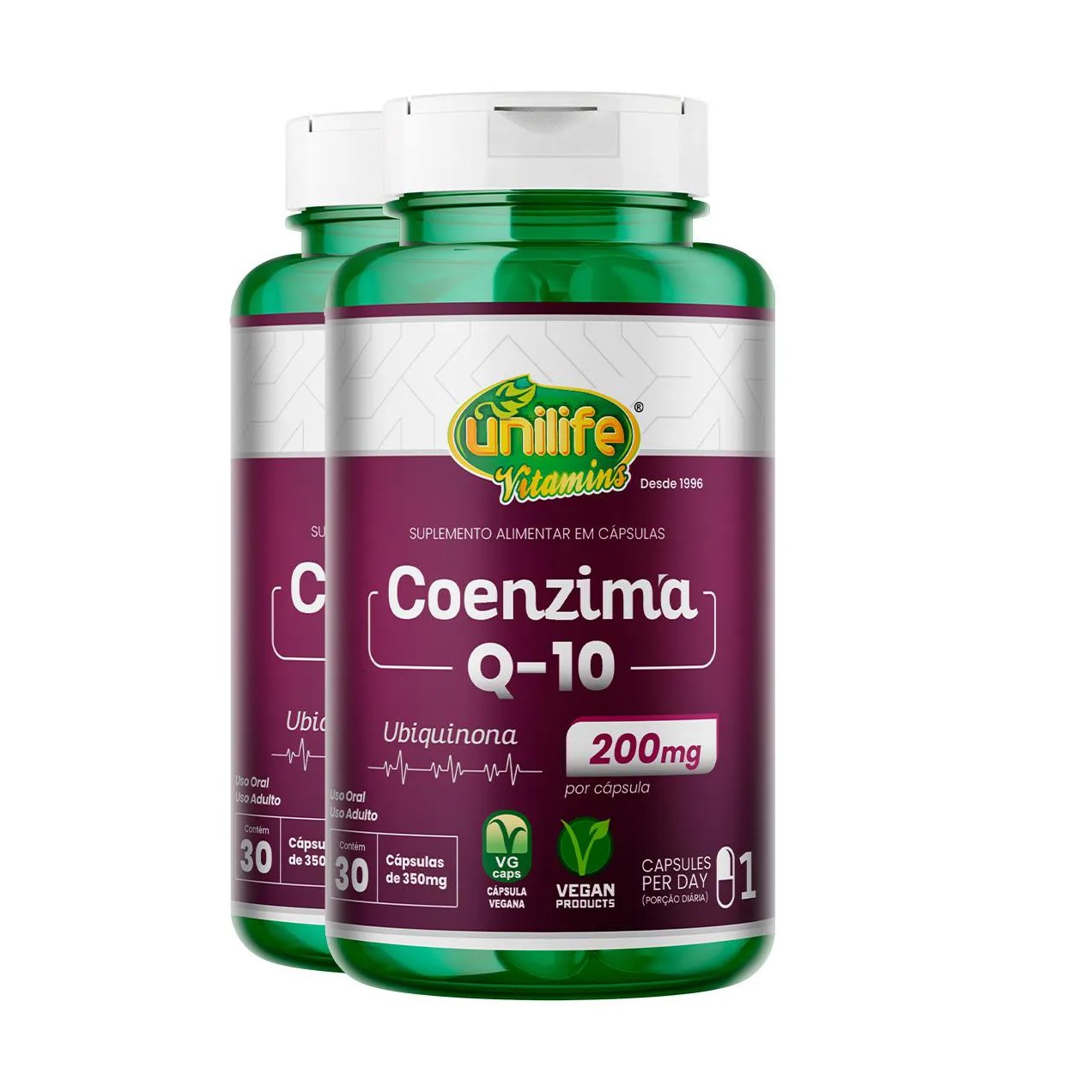 Kit 2 Coenzima Q10 Super Concentrada Unilife 30 Cápsulas