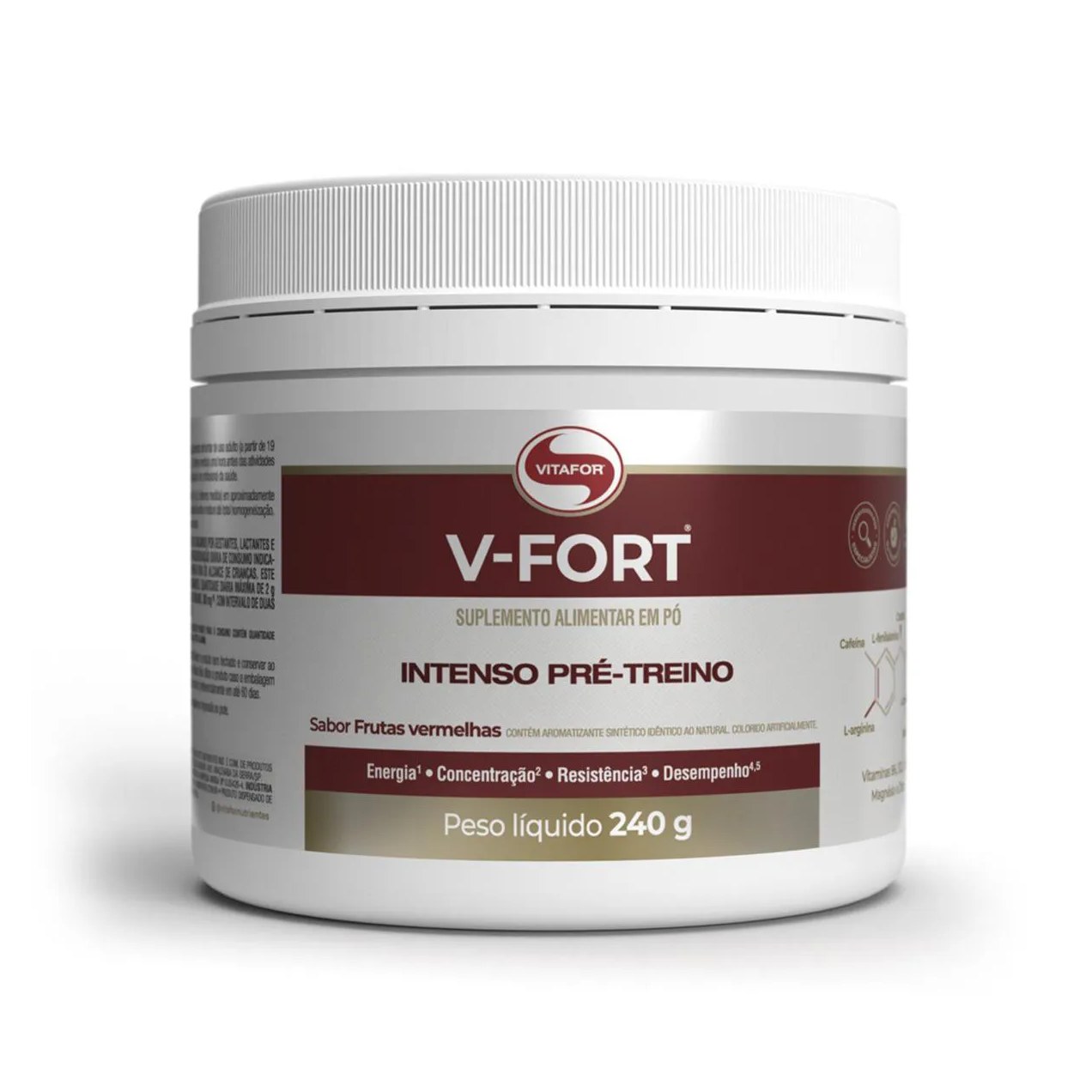 V Fort Pré Treino Vitafor 240G Frutas Vermelhas