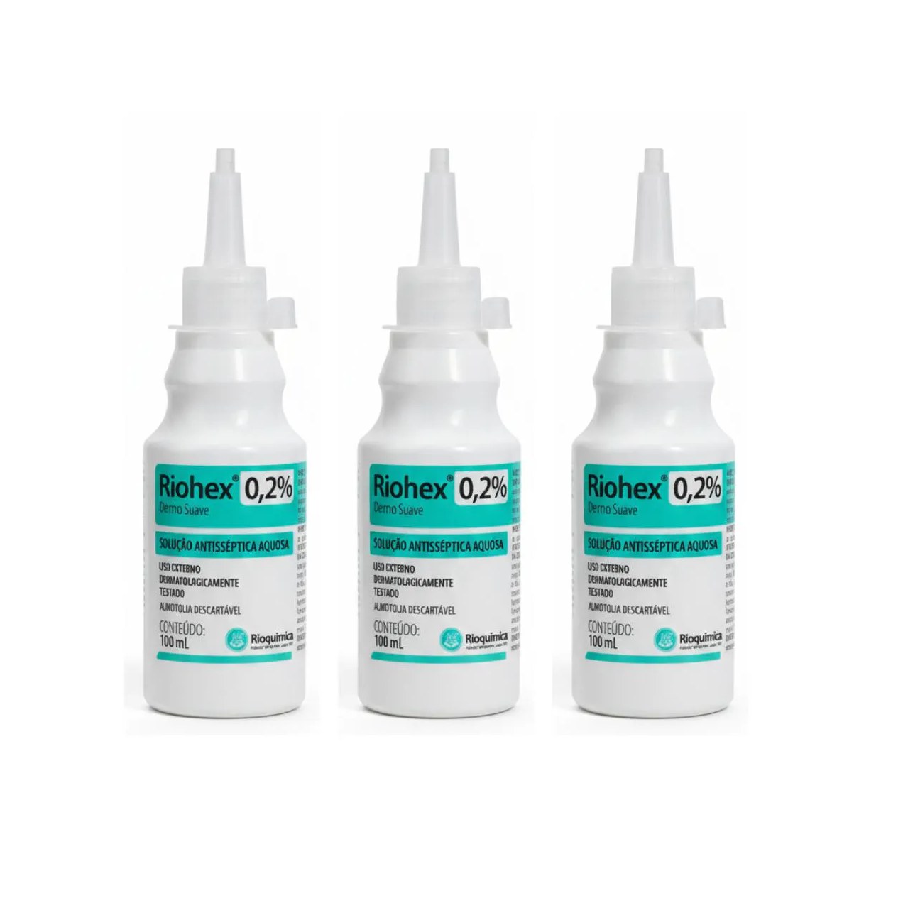 Kit 3 X Riohex 0,2% Solução Aquosa Dermo Suave 100Ml