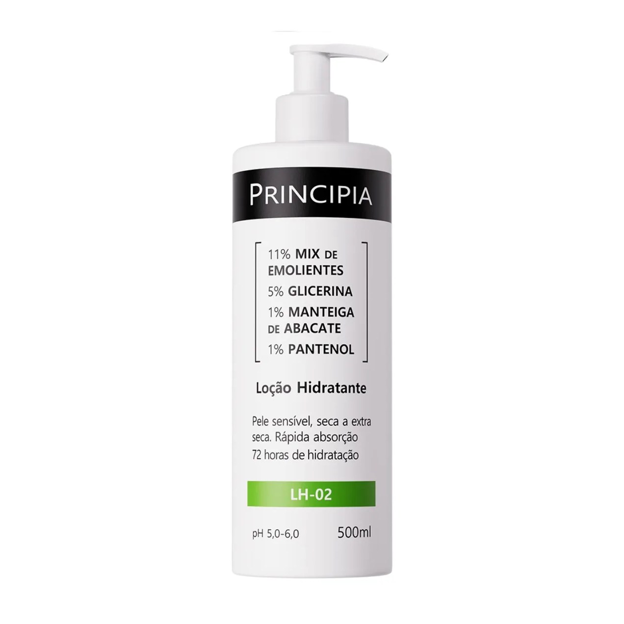 Loção Hidratante Corporal Principia Skincare LH-02 Mix de Emolientes + Glicerina + Manteiga de Abacate + Pantenol 500ml