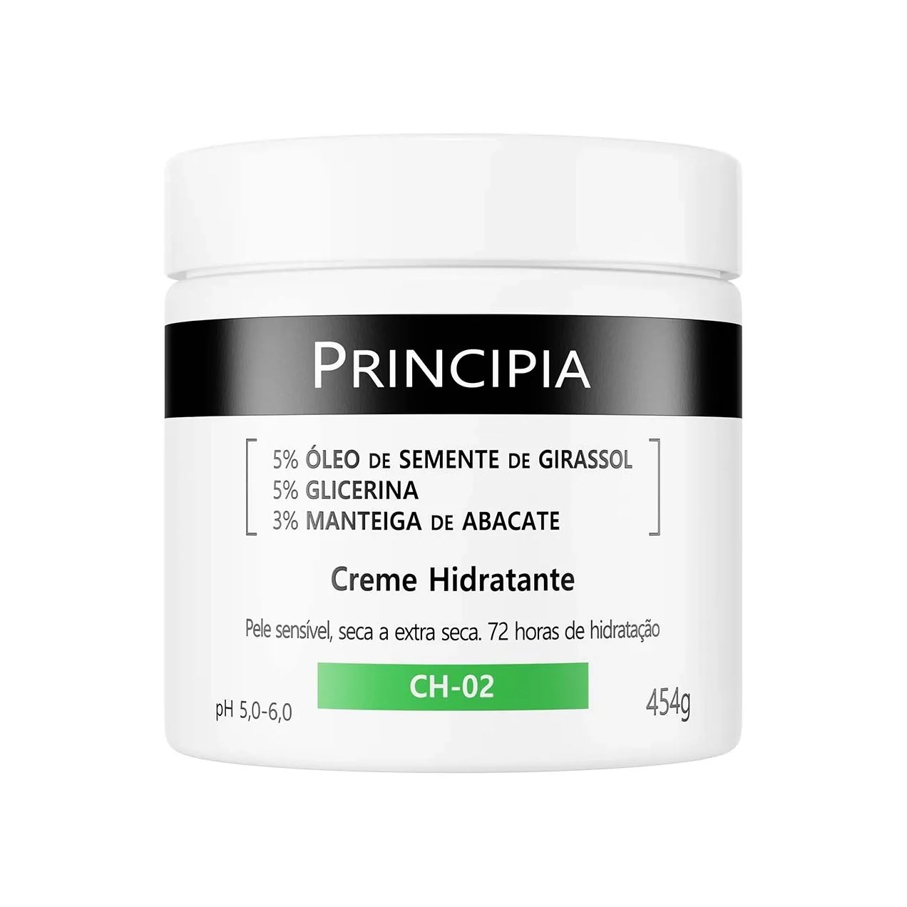 Creme Hidratante Corporal Principia Skincare CH-02 Óleo de Semente de Girassol + Glicerina + Manteiga de Abacate 454g