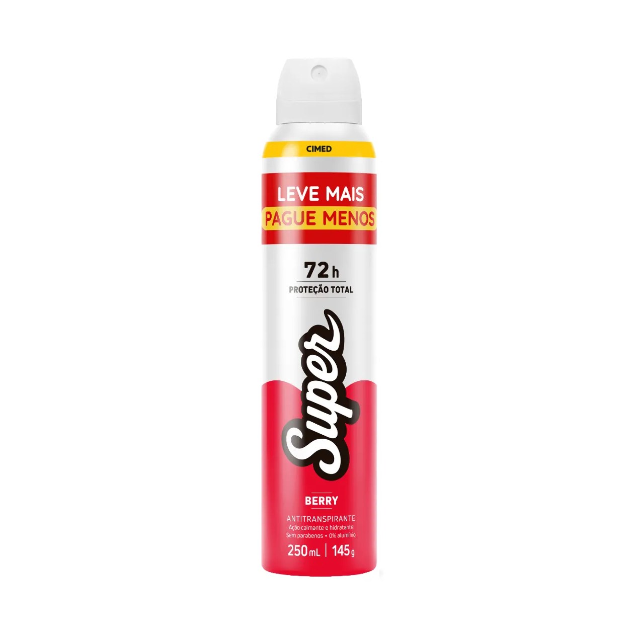 Desodorante Antitranspirante Aerossol Cimed Super Berry 72h 250ml