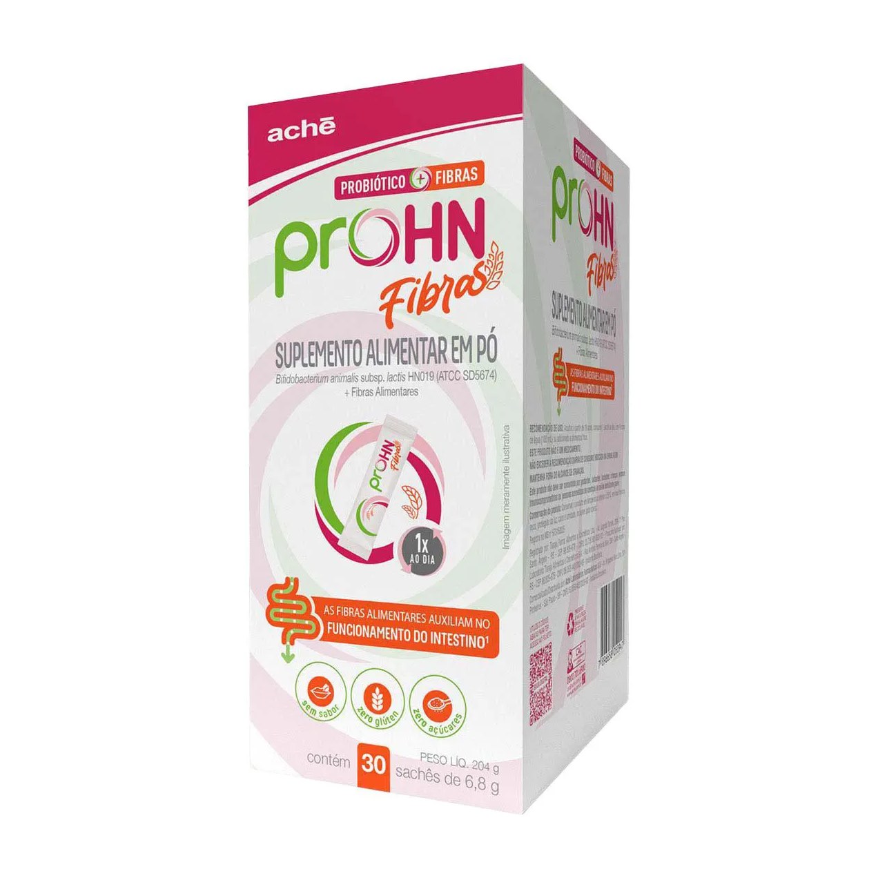 Probiótico Prohn Fibras Sem Sabor sachê 6,8g 30 unidades