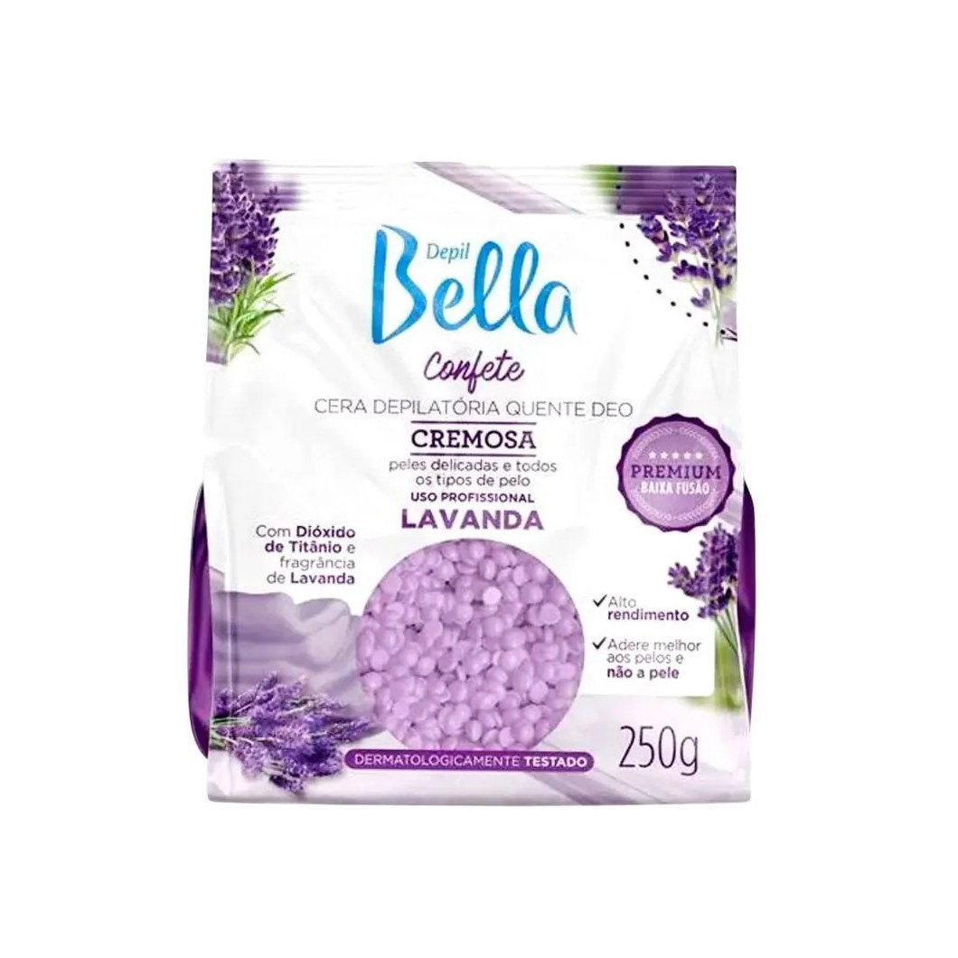 Cera Depilatória Depil Bella Confete Lavanda Hidratação 250G