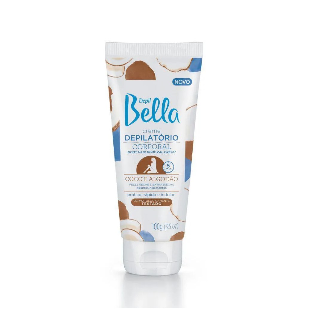 Depil Bella Creme Depilatório Corporal Coco e Algodão 100G