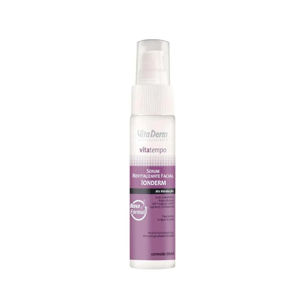 Vita Derm Revitalizing Facial Sérum Ionderm Vita Tempo com Ácido Hialurônico 50 Ml