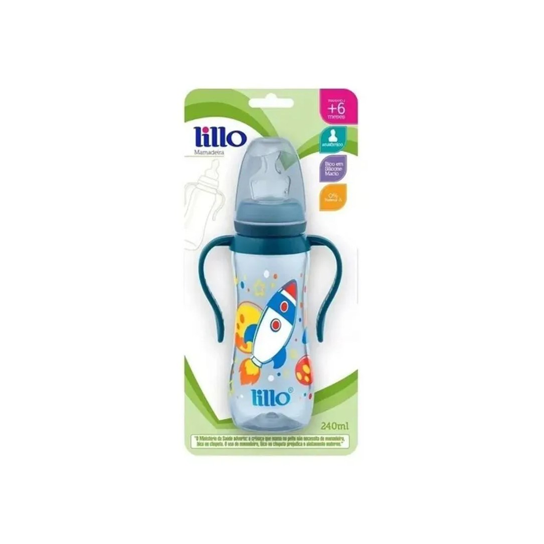 Mamadeira Sonho Acinturada Lillo 240Ml Azul