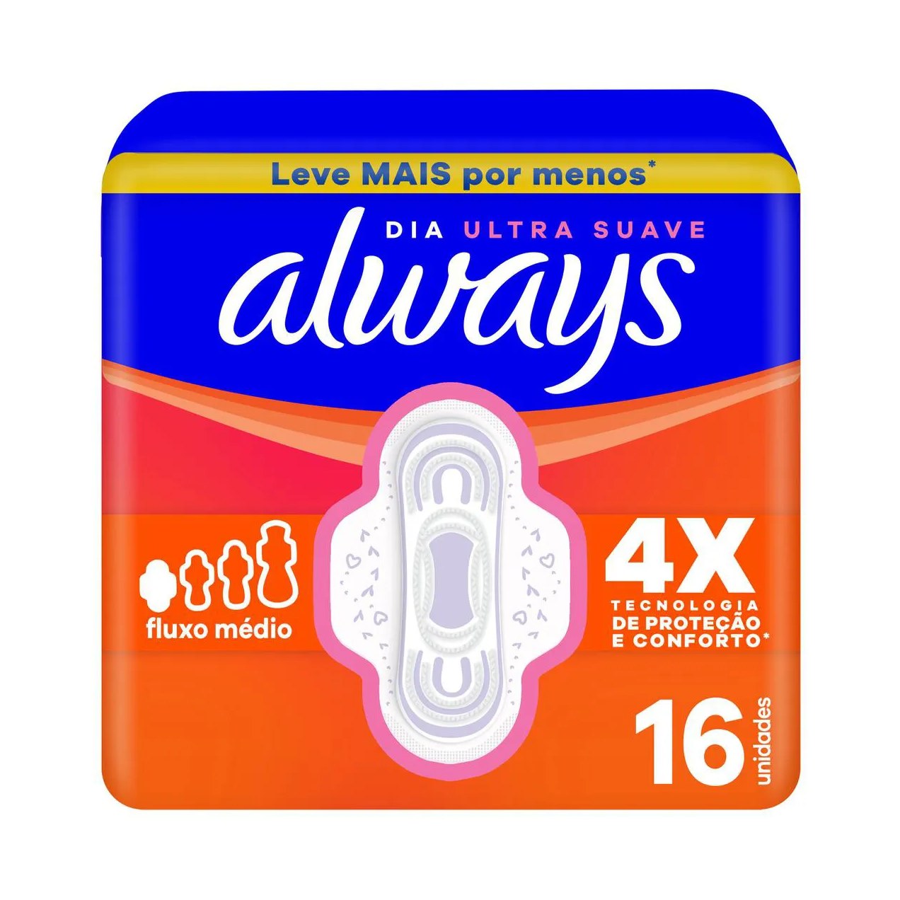 Absorvente Always Dia Ultra Suave com Abas 16 unidades