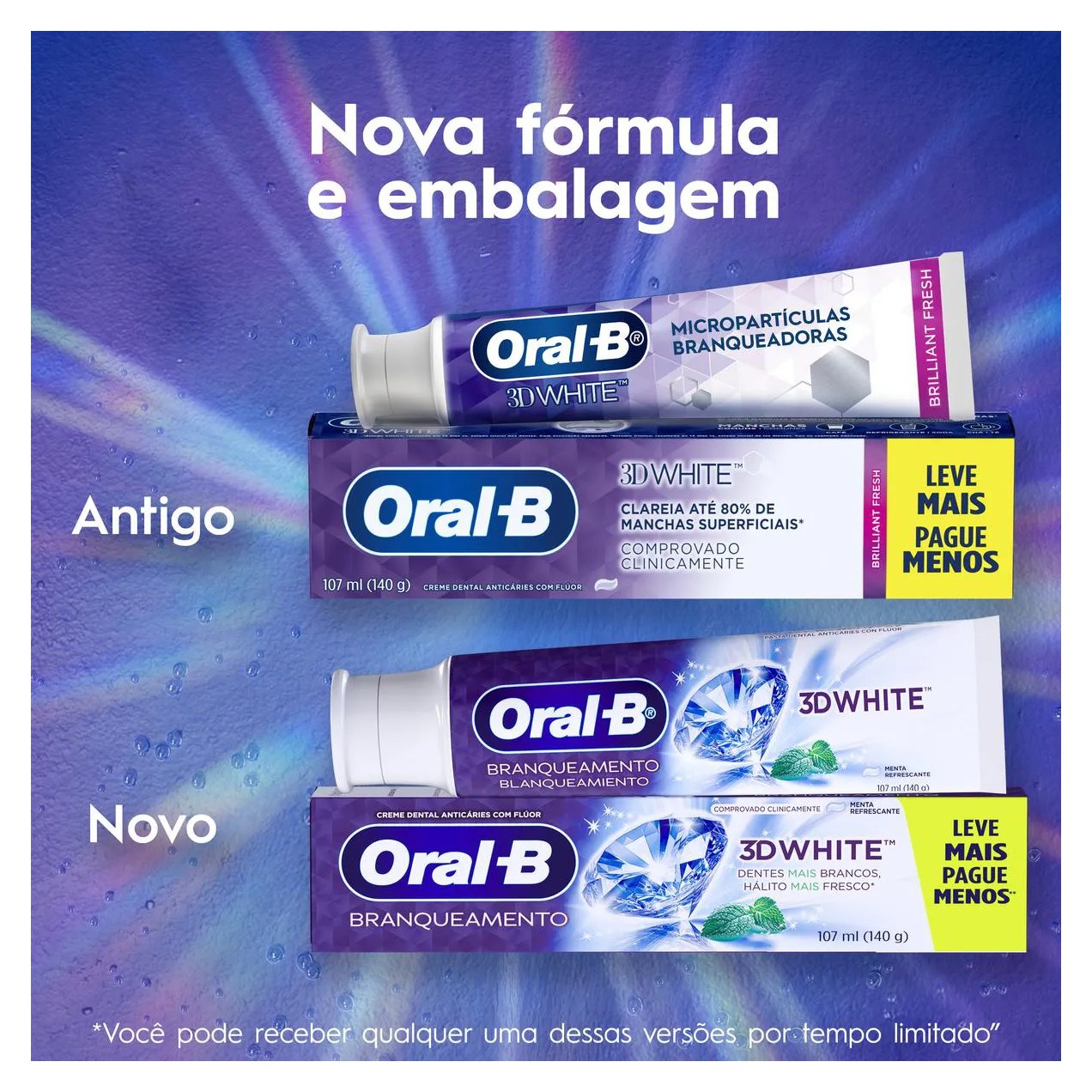 Creme Dental Oral-B 3D White Branqueamento 140g