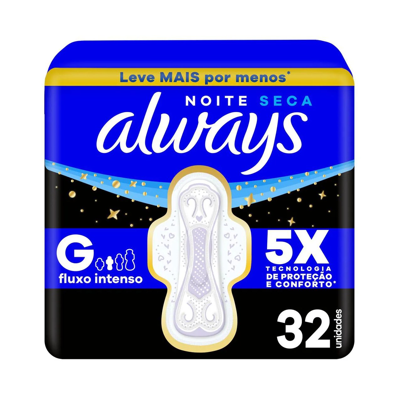 Absorvente Always Noite Seca com Abas 32 unidades