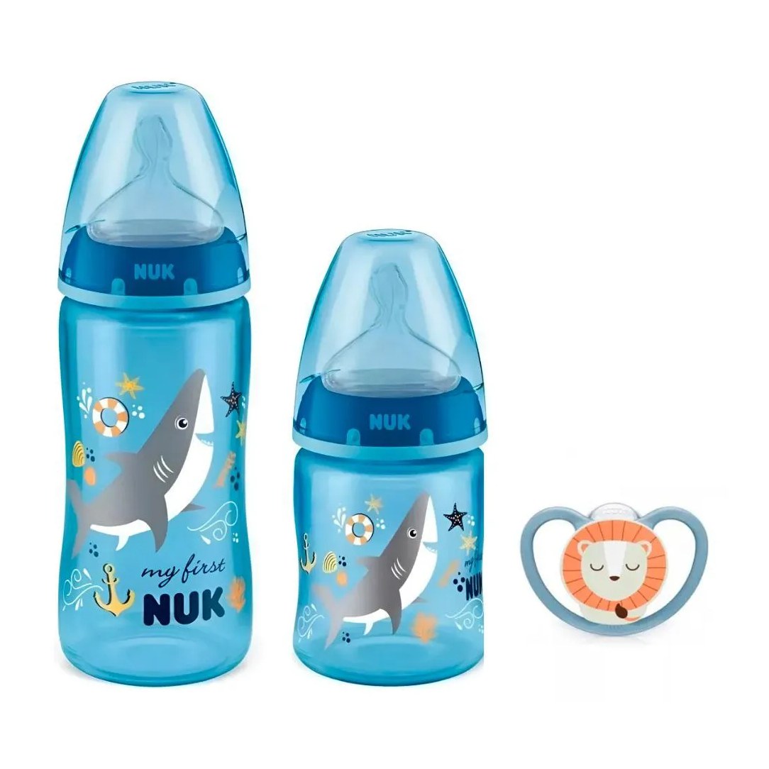 Kit 2 Mamadeiras My First + Chupeta +6Meses Nuk