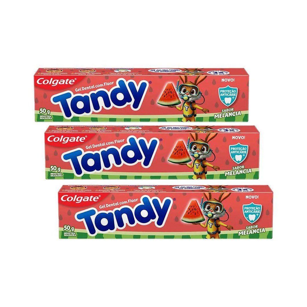 Kit 3 Cremes Dentais Infantil Colgate Tandy Melancia 50G