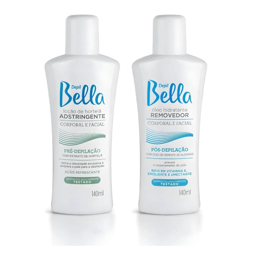 Kit Pré Pós Depilação Depil Bella Loção Adstringente + Oleo