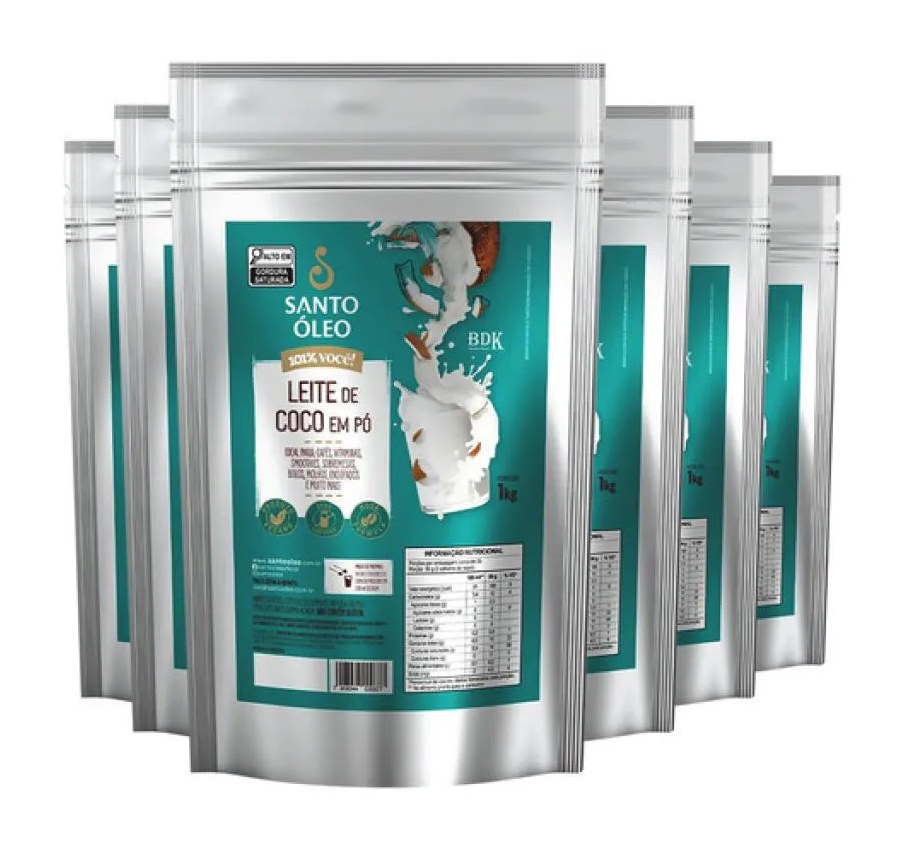 Kit 6 Leite de Coco em Po 1Kg - Santo Oleo