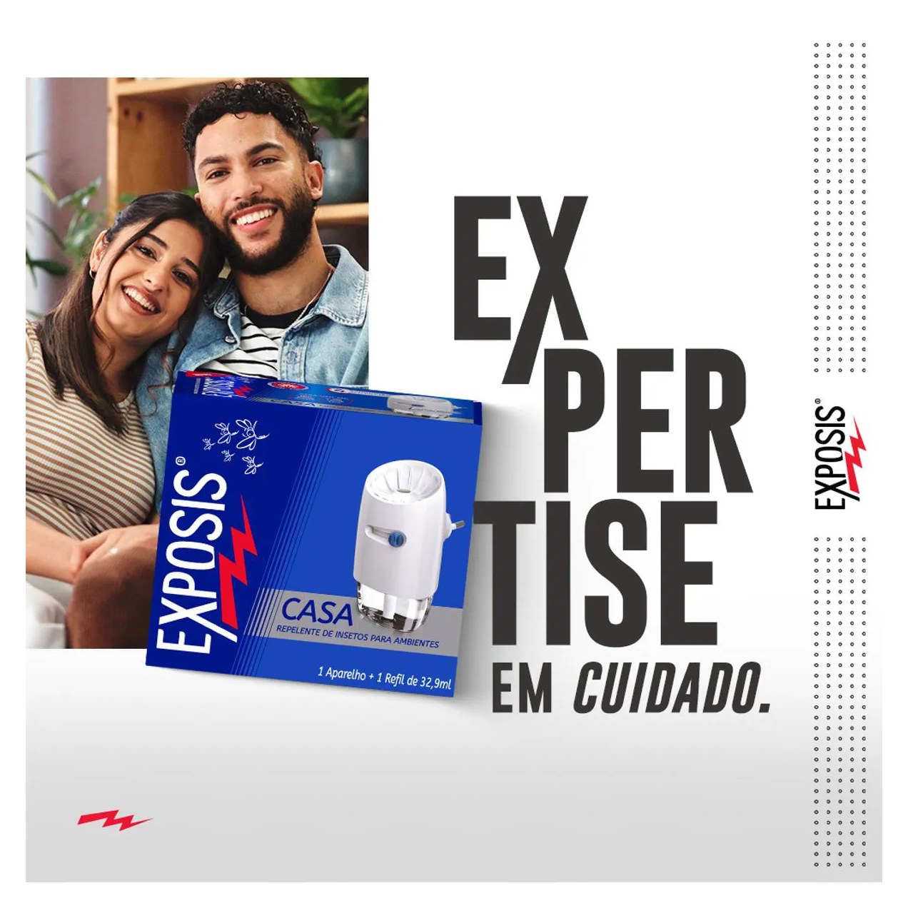 Repelente Elétrico Líquido Exposis Casa Aparelho + Refil 32,9ml