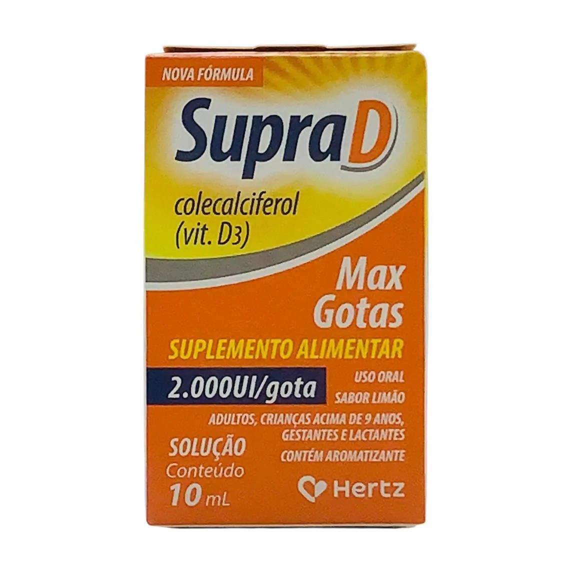 Suplemento Alimentar Supra D 2000Ui de Vitamina D Gotas Sabor Limão 10Ml