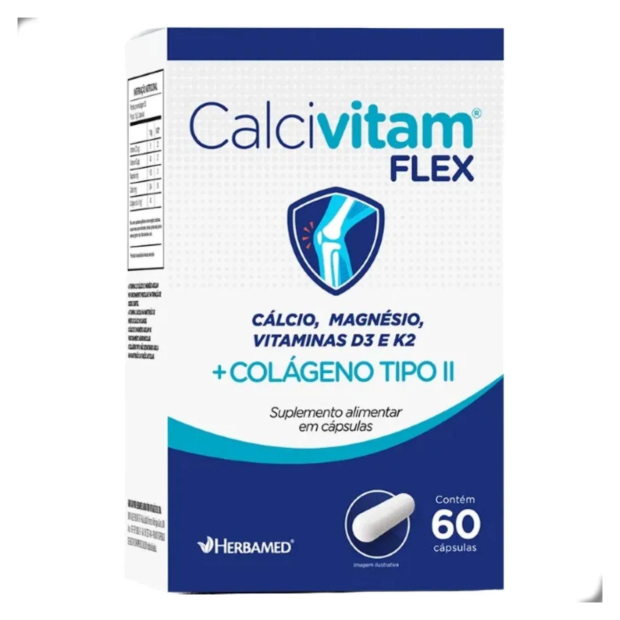 Calcivitam Flex Calcio Magnesio Colageno 60 Capsulas Herbamed Natural