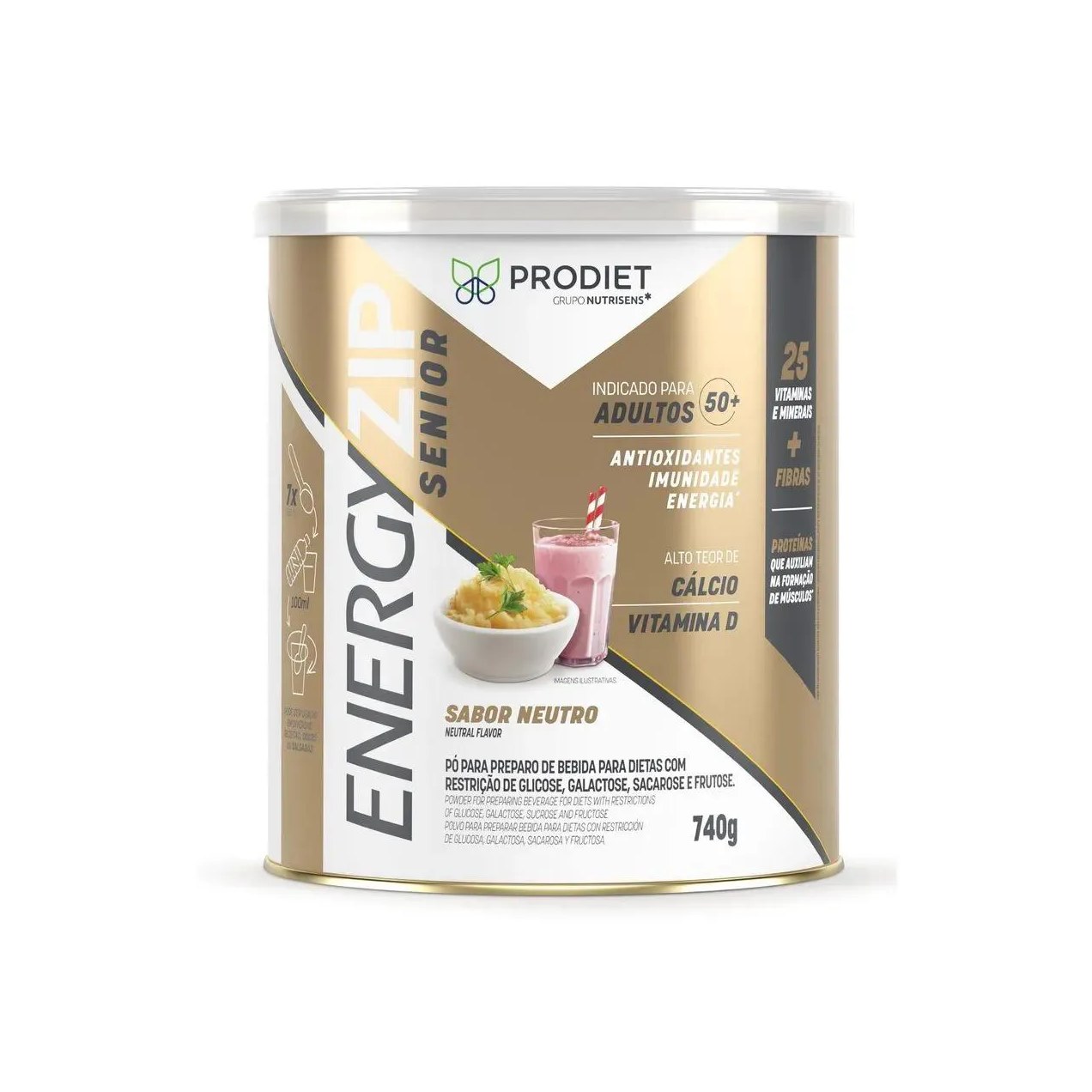 Energyzip Sênior Sabor Neutro - Lata 740 Gr