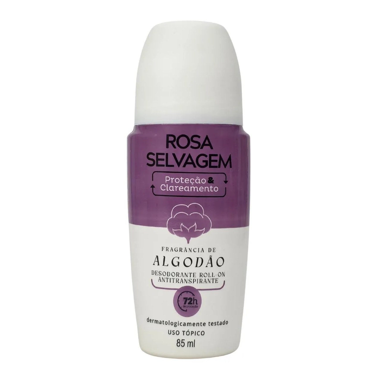 Desodorante Roll-On Proteção e Clareador Algodão 72H Rosa Selvagem 85Ml