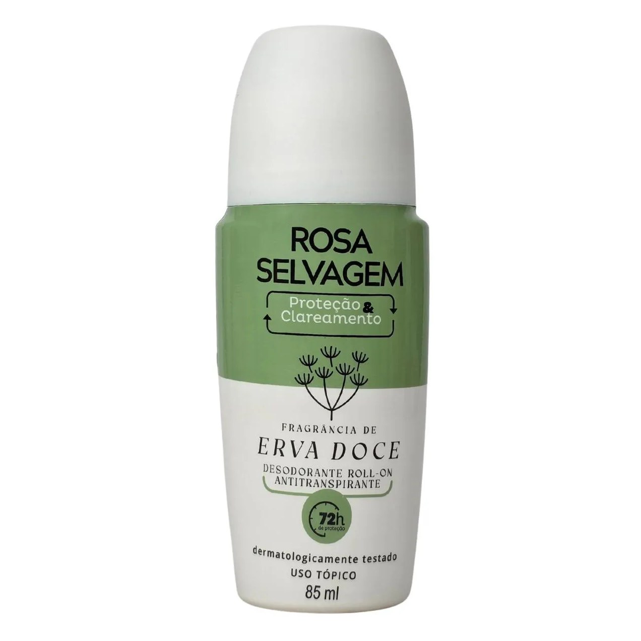 Desodorante Roll-On Proteção e Clareador Erva Doce 72H Rosa Selvagem 85Ml