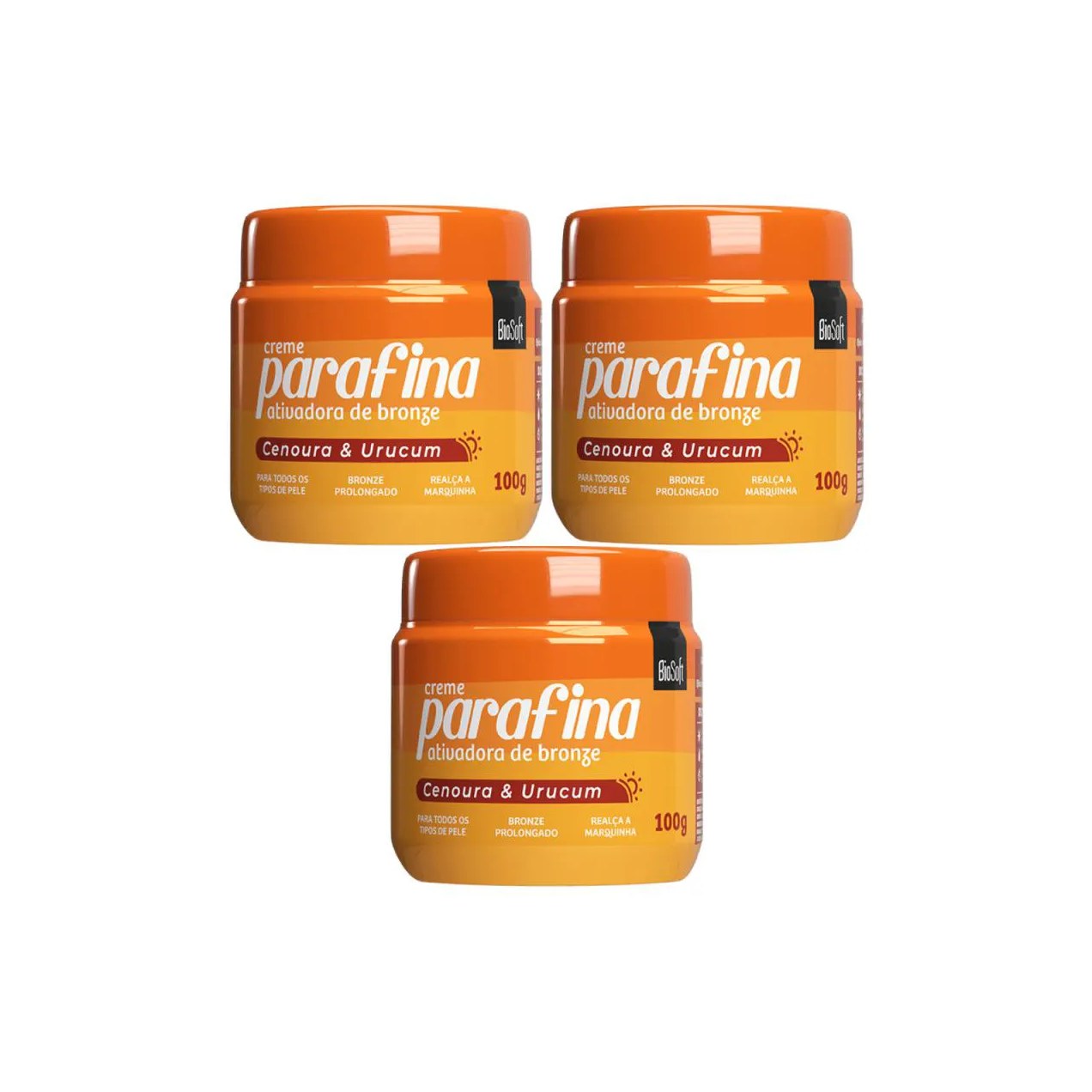 3 Parafina Ativadora Acelerador Bronzeamento Cenoura Urucum
