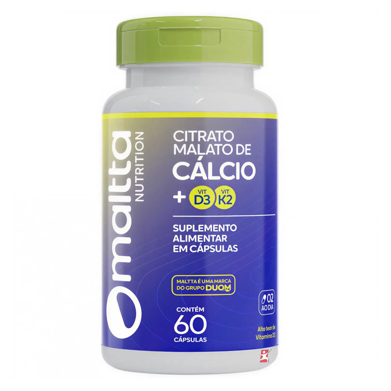 Citrato Malato de Cálcio com Vitaminas D3 + K 60 Cápsulas – Mallta Nutrition